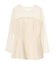 胸元シアーペプラムブラウス