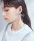 ベロアリボンロングピアス