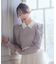 襟ビジュー付きニットプルオーバー