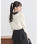襟ビジュー付きニットプルオーバー