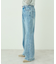 フロントシームセミフレアデニムパンツ