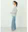 フロントシームセミフレアデニムパンツ