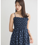 花柄シアーポップコーンキャミワンピース