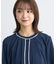 バイカラータックブラウス