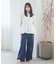 サイドベルトデニムパンツ