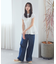 サイドベルトデニムパンツ