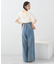 サイドベルトデニムパンツ
