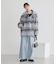 チェックシャギーコート