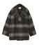 チェックシャギーコート