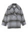 チェックシャギーコート