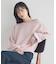 ショート丈ワンポイント刺繍オフショルスウェット
