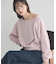 ショート丈ワンポイント刺繍オフショルスウェット