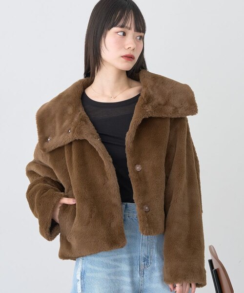 ☆新品未使用☆エコファーマルチブルゾン ファーショートブルゾン｜アースミュージックアンドエコロジーの