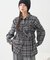 SET2点チェック柄シャーリングビスチェ＋シャツ