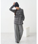 SET2点チェック柄シャーリングビスチェ＋シャツ