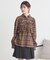SET2点チェック柄シャーリングビスチェ＋シャツ
