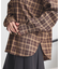 SET2点チェック柄シャーリングビスチェ＋シャツ