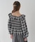 チェックシャーリングブラウス