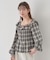 チェックシャーリングブラウス