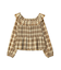 チェックシャーリングブラウス
