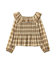 チェックシャーリングブラウス