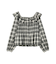 チェックシャーリングブラウス
