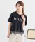 裾レースロゴプリントTシャツ