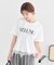 裾レースロゴプリントTシャツ