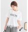 裾レースロゴプリントTシャツ