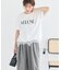 裾レースロゴプリントTシャツ