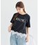 裾レースロゴプリントTシャツ