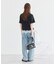 裾レースロゴプリントTシャツ
