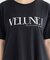 裾レースロゴプリントTシャツ