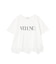 裾レースロゴプリントTシャツ
