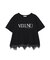 裾レースロゴプリントTシャツ