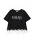 裾レースロゴプリントTシャツ