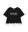 裾レースロゴプリントTシャツ