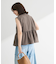麻調ペプラムzipベスト