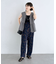 麻調ペプラムzipベスト