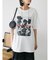 レトロフラワーロゴ入りプリントTシャツ