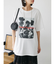 レトロフラワーロゴ入りプリントTシャツ