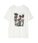 レトロフラワーロゴ入りプリントTシャツ