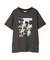 レトロフラワーロゴ入りプリントTシャツ