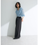 チェックシアーフリルブラウス