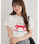・swing by リボンモチーフコード刺繍TEE