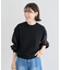 袖光沢ドッキングニットプルオーバー