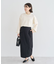 袖光沢ドッキングニットプルオーバー