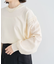 袖光沢ドッキングニットプルオーバー