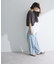 裾タックミニ裏毛シャツドッキングチュニック