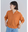 衿つきメッシュニットプルオーバー